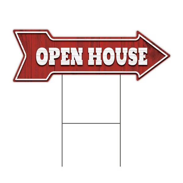 Open House Arrow Yard Sign Funny Home Decor 36in Wide, Signmission, Mfr#: C-ARROW12-999694